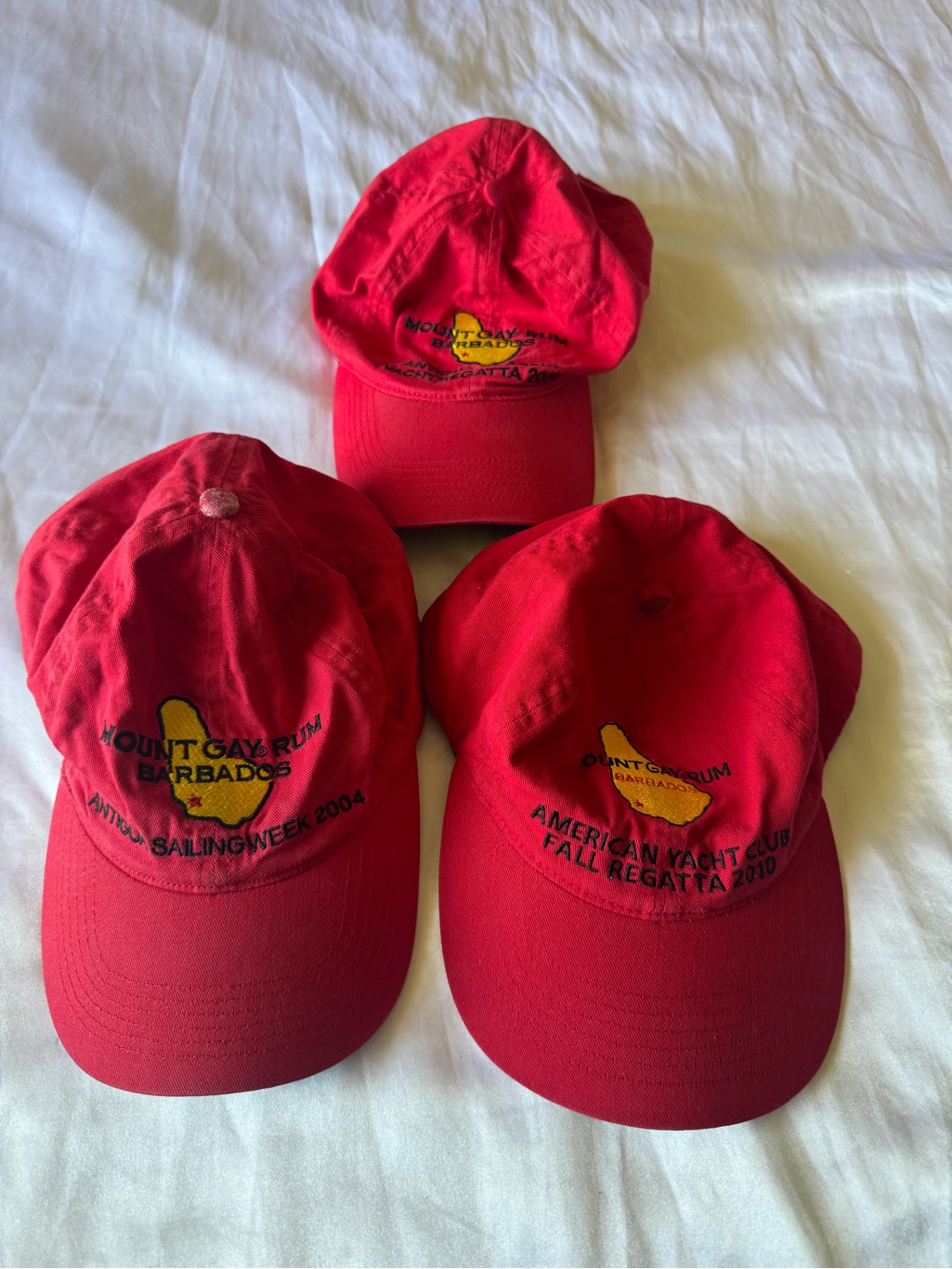 Red Barbados Regatta Baseball Cap  Mount Gay Rum Event Hat